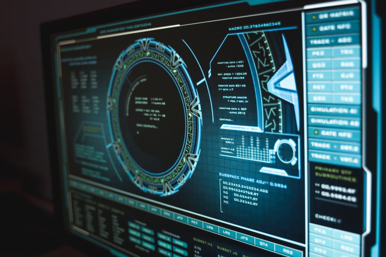 services-02 Close-up view of a high-tech computer interface displaying cyber security data, enhancing digital protection.